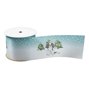 Ruban En Satin Tricolore Cavalier Le Roi Charles Spaniel En Hiver