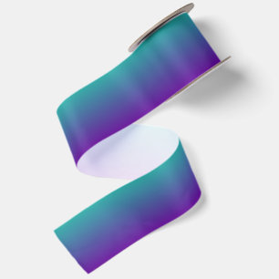 Ruban En Satin Turquoise et violet ombré