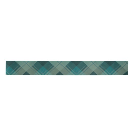 Ruban En Satin Turquoise moderne Vert Bleu Plaid Motif Noël (Devant)