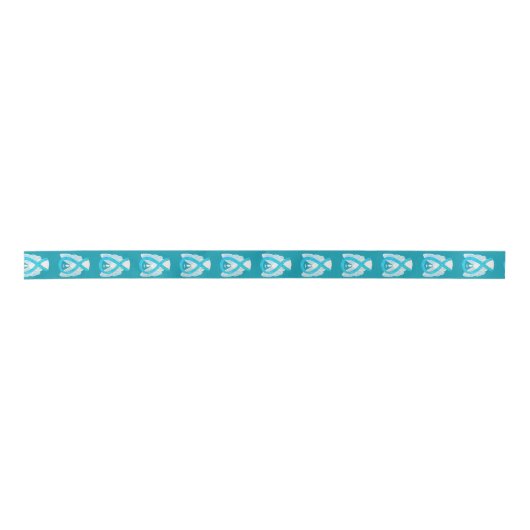 Ruban En Satin Turquoise Sensibilisation Ruban Angels Conception (Devant)