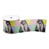 Ruban En Satin Tuxedo Cat Art Cute Pastel Satin Ribbon (Bobine)