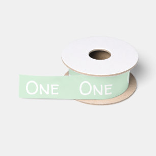 Ruban En Satin Typographie d'un blanc vert