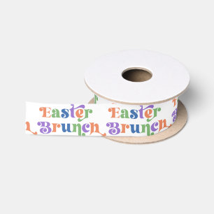 Ruban En Satin Typographie esthétique de Pâques Bruch Rétro