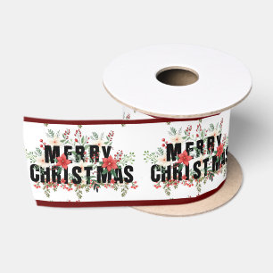 Ruban En Satin Typographie noire Elegante Joyeux Noël