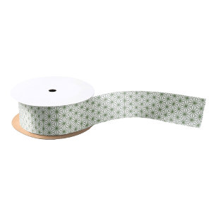 Ruban En Satin Un motif transparent de formes géométriques vertes