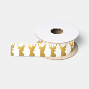 Ruban En Satin Vacances modernes de silhouette de cerfs communs