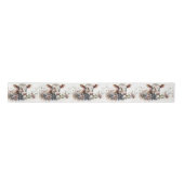 Ruban En Satin Vache Aquarelle En Fleurs (Devant)