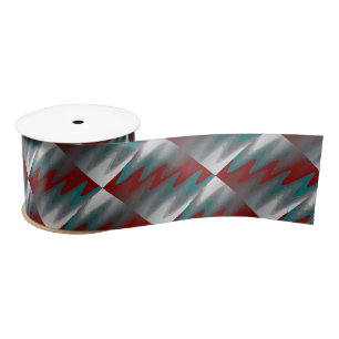 Ruban En Satin vagues turquoises de gris bordeaux