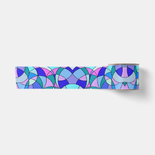 Ruban En Satin Verre géométrique tendu bleu