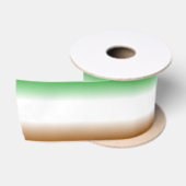 Ruban En Satin Vert, Blanc, Brown (Bobine)