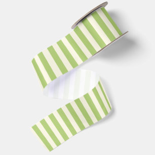 Ruban En Satin Vert clair rayé à petits carreaux vintage Fermette