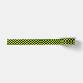 Ruban En Satin Vert et noir de chaux Checkered (Devant)
