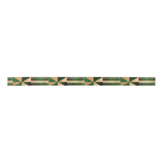 Ruban En Satin Vert et Or Kente Imprimer tout (Devant)