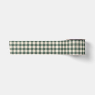 Ruban En Satin Vert foncé Gingham Buffalo Check Noël