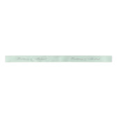 Ruban En Satin Vert Menthe Mariage Calligraphie Élégante Script (Devant)