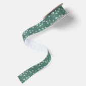 Ruban En Satin Vert Motif Eucalyptus (Dos)
