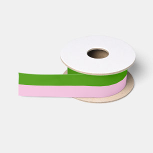 Ruban En Satin Vert printemps personnalisé et rose bonbon de coto