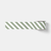 Ruban En Satin Vert sauge et rayure blanche (Devant)