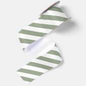 Ruban En Satin Vert sauge et rayure blanche (Dos)