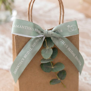 Ruban En Satin Vert Sauge Mariage Personnalisé