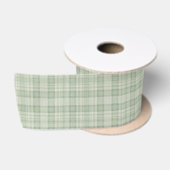 Ruban En Satin Vichy vert sauge clair (Bobine)