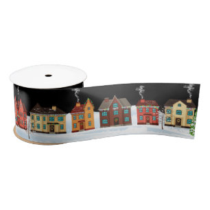 Ruban En Satin Village de Noël
