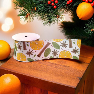 Ruban En Satin Vin chaud de Noël blanc épicé