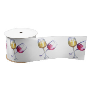 Ruban En Satin Vin Rouge et Blanc Verres Vin Dégustation