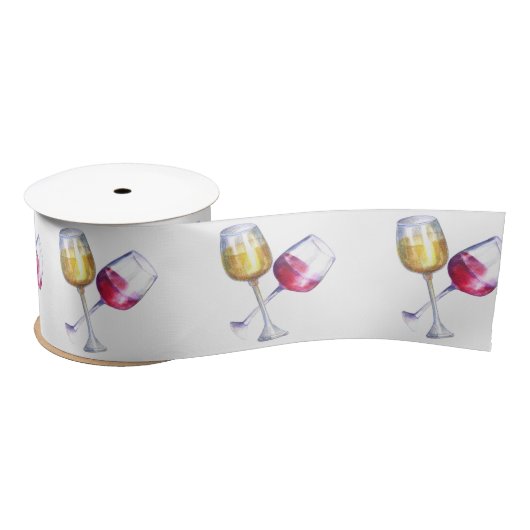 Ruban En Satin Vin Rouge et Blanc Verres Vin Dégustation (Bobine)