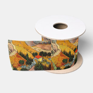 Ruban En Satin Vincent van Gogh - Paysage, Maison et Laboureur