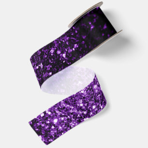 Ruban En Satin Violet foncé faux brillant paillettes scintillent