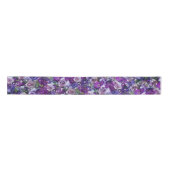 Ruban En Satin Violet Lilac Rose Fleurs Motif de jardin (Devant)