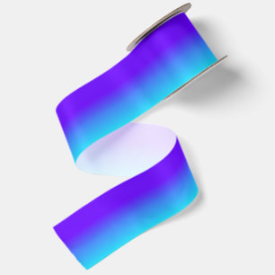Ruban En Satin Violet Pourpre et Ombre Aqua Clair