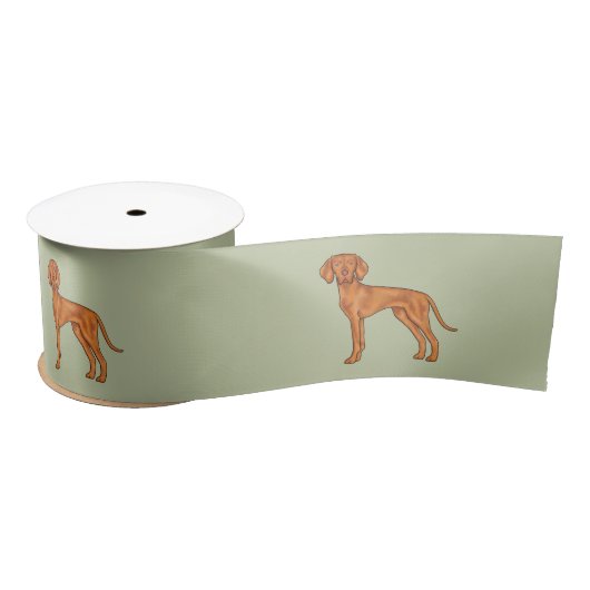 Ruban En Satin Vizsla hongroise mignonne Pointeur Dessin Chien ve (Bobine)