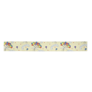 Ruban En Satin Vœux d'anniversaire - Jaune pastel