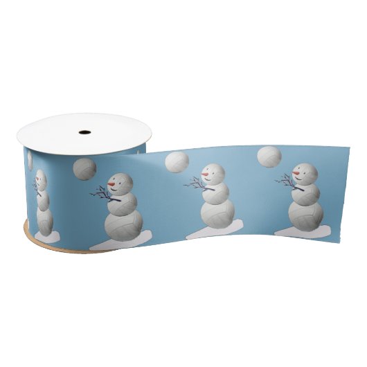 Ruban En Satin Volley-ball Snowman Noël (Bobine)