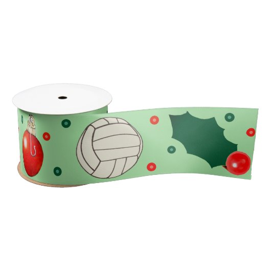 Ruban En Satin Volleyball Noël cadeau de vacances Satin ruban (Bobine)