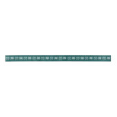 Ruban En Satin Votre Logo Code QR Motif Turquoise (Devant)