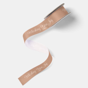 Ruban En Satin Vous apporte de la joie Beige cannelle chaud et
