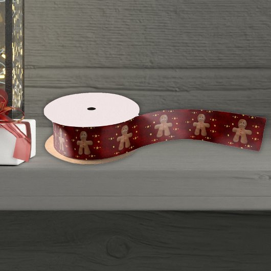 Ruban En Satin Whimsical Gingerbread Hommes Noël