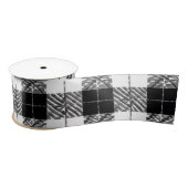 Ruban En Satin White and Black Herringbone Tartan Ribbon (Bobine)