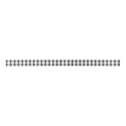 Ruban En Satin White and Black Plaid tartan ribbon (Devant)