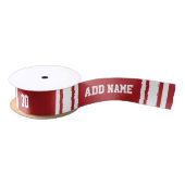 Ruban En Satin White and Red Sports Jersey Nom personnalisé Numér (Bobine)
