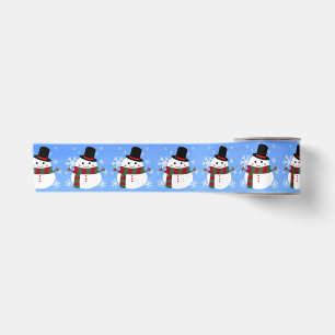 Ruban En Satin White Christmas Snowman