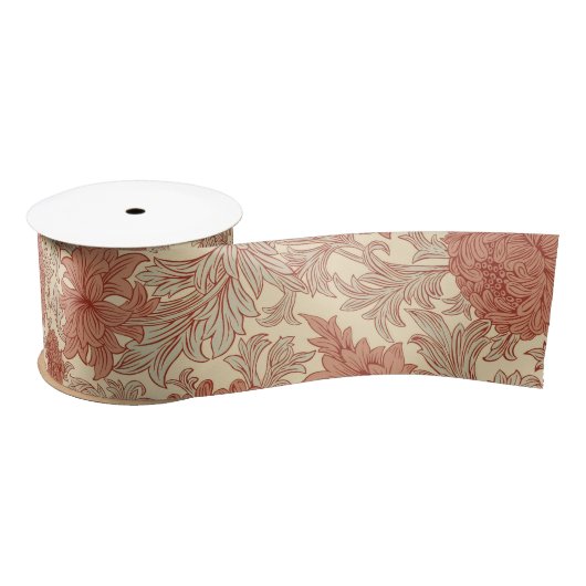 Ruban En Satin William Morris Chrysanthemum Motif Satin ruban (Bobine)