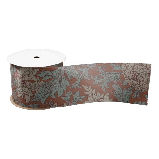 Ruban En Satin William Morris Chrysanthemum Motif Satin ruban (Bobine)