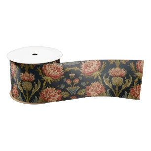 Ruban En Satin William Morris motif floral écossais Thistle vinta