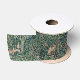 Ruban En Satin William Morris verdure forêt animal botanique