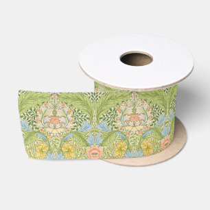 Ruban En Satin Wm Morris Myrtle Floral Art Nouveau Pastel