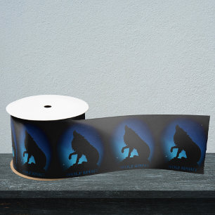 Ruban En Satin Wolf esprit fenrir loups noir bleu envelopper cade